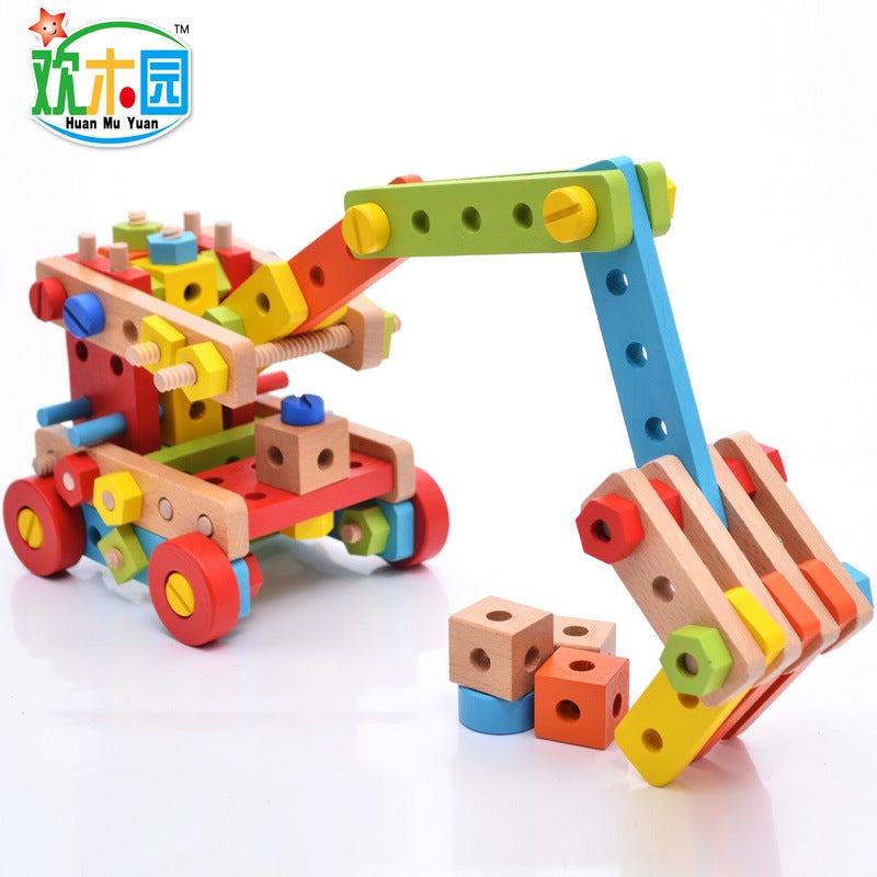 Wooden Diy Variety Nut Repair Toolbox Baby'S Disassembly And Assembled Screw Car Building Blocks And Concentration Toys - Image 5